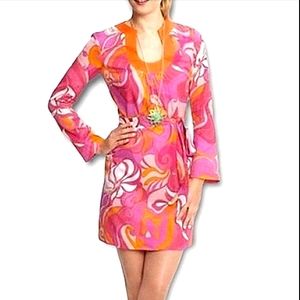 TRINA TURK Banana Repubkic Paisley Swirl Silk Blend Multicolored Dress NWOT